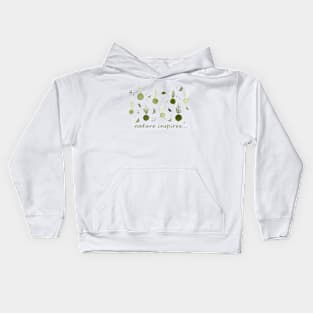 Little Green Trees and Butterflies Kids Hoodie